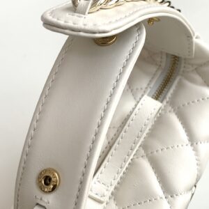 CHANEL 23C white hula hoop clutch