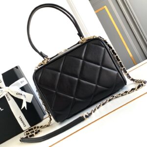 Chanel Black Quilted Lambskin Leather Bag
