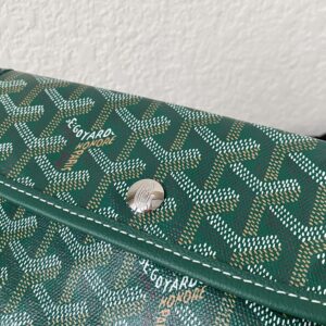 Goyard Green Goyardine Canvas & Chevroches Calfskin Saint Louis PM Tote