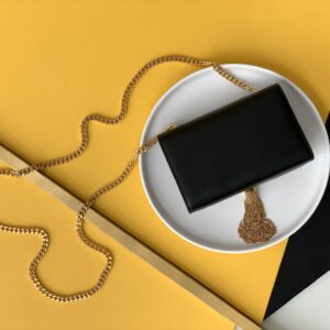 Saint Laurent Black Leather Small Kate Tassel Crossbody Bag