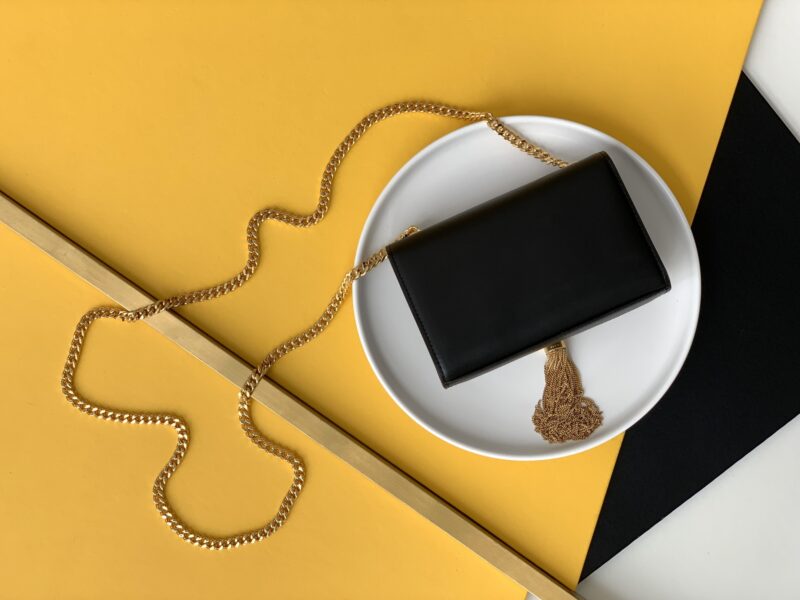 Saint Laurent Black Leather Small Kate Tassel Crossbody Bag