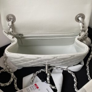 Chanel Mini Silver 22 White Calfskin