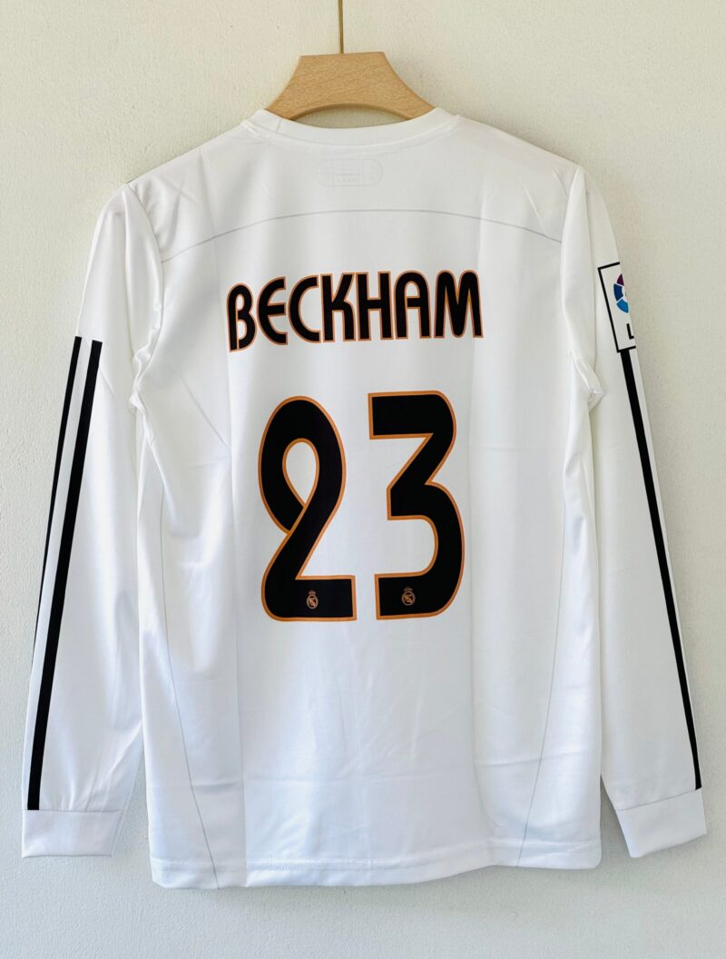 Beckham’s Iconic Madrid Era with the 2004-05 Real Madrid Home Jersey – Full Sleeve Embroidery Edition