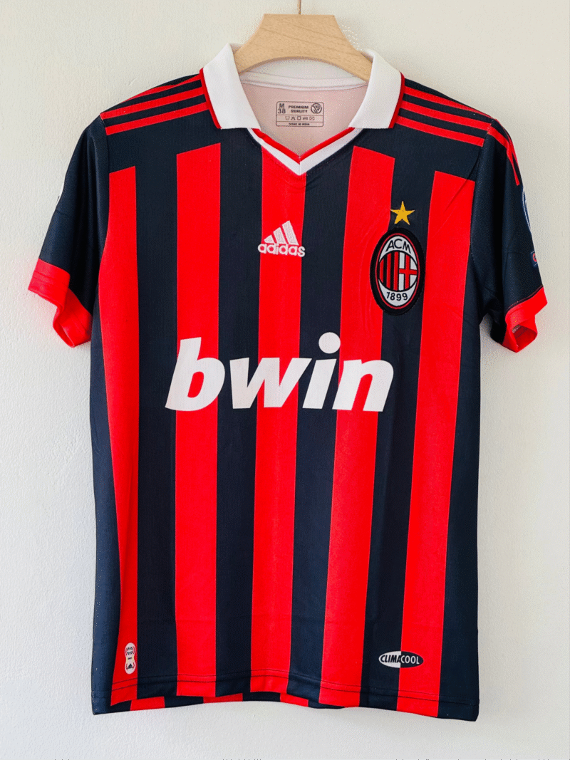 Celebrate the Magic of Ronaldinho with the 2009-10 AC Milan Home Jersey – Embroidery Edition