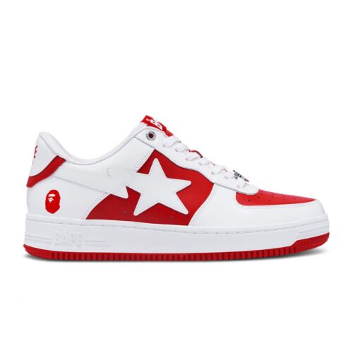 BAPE-STA™-6-LADIES-WHITE-X-RED-1K30191328-RED-1 A Bathing Ape Bape Sta Low