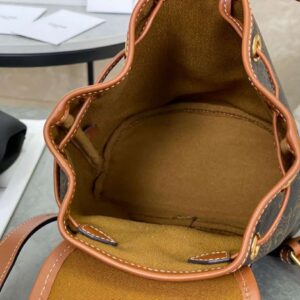 Celine Folco Backpack Mixed Pattern Brown 17x20x10cm