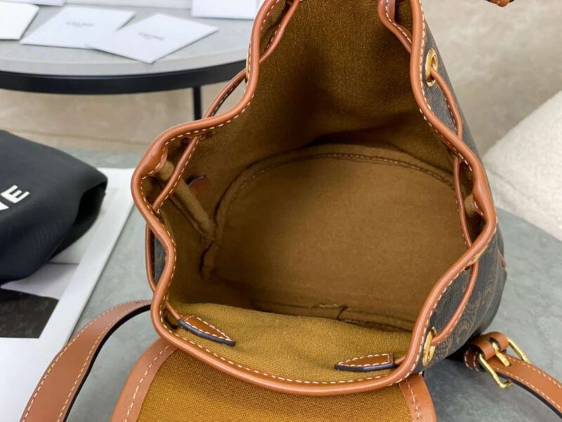 Celine Folco Backpack Mixed Pattern Brown 17x20x10cm