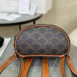 Celine Folco Backpack Mixed Pattern Brown 17x20x10cm