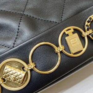 Chanel Charm Backpack Replica 11 Black Smooth Leather 18x18x8cm