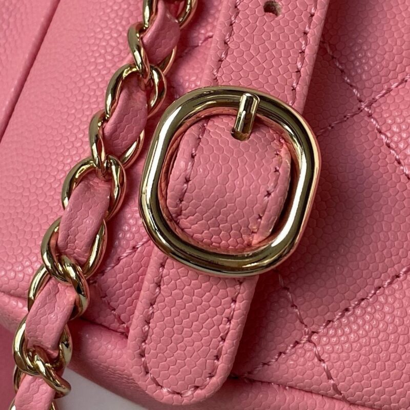 Chanel Backpack Duma Mini Replica 11 Pink Lock Gold 21.5×19.5x12cm