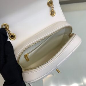Chanel Mini Backpack Replica 11 Milk White With Gold Lock 18x20x11.5cm