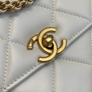 Chanel Mini Backpack Replica 11 Milk White With Gold Lock 18x20x11.5cm