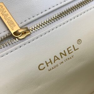 Chanel Mini Backpack Replica 11 Milk White With Gold Lock 18x20x11.5cm