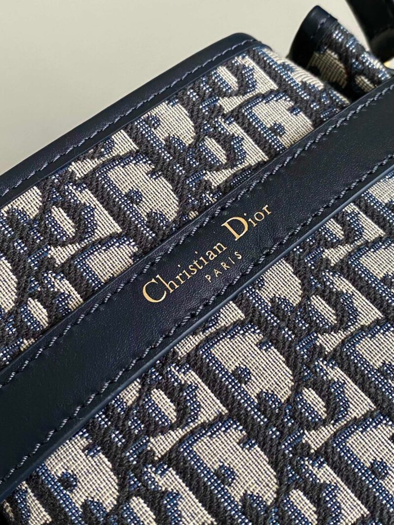 Dior Cest Canvas Backpack Super Embroidered Pattern Black 24x10x24.5cm