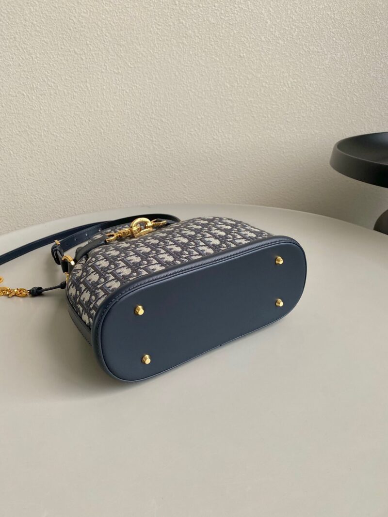 Dior Cest Canvas Backpack Super Embroidered Pattern Black 24x10x24.5cm