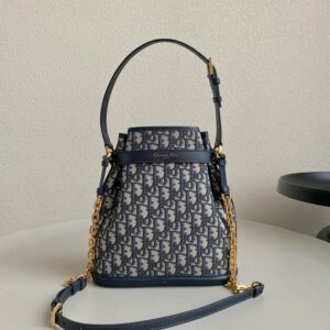 Dior Cest Canvas Backpack Super Embroidered Pattern Black 24x10x24.5cm