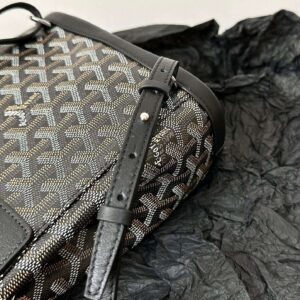 Goyard Mini Backpack Black Super Quality Monogram Pattern Size 23x19cm