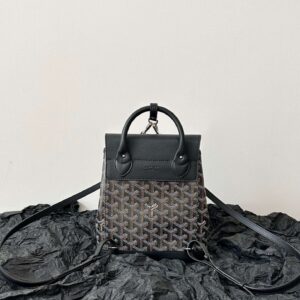 Goyard Mini Backpack Black Super Quality Monogram Pattern Size 23x19cm