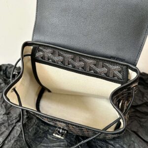 Goyard Mini Backpack Black Super Quality Monogram Pattern Size 23x19cm