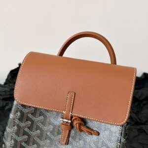 Goyard Mini Backpack Brown Super Quality Monogram Pattern Size 23x19cm