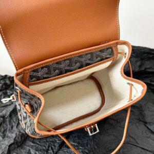 Goyard Mini Backpack Brown Super Quality Monogram Pattern Size 23x19cm