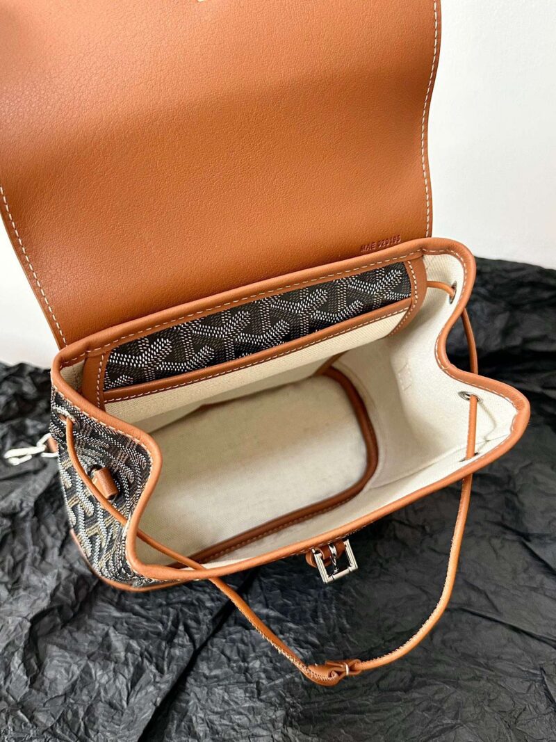 Goyard Mini Backpack Brown Super Quality Monogram Pattern Size 23x19cm