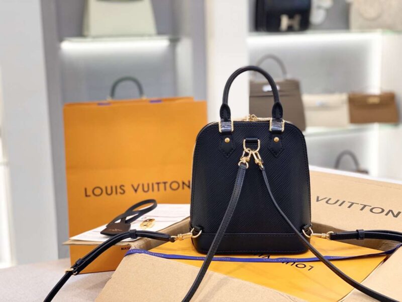 Louis Vuitton LV Alma Backpack Woman’s Black 15x20x10cm