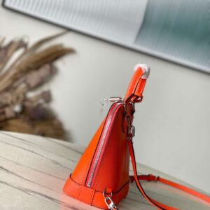 Louis Vuitton LV Alma Like Auth Backpack Orange Lock Silver 15x20x10cm