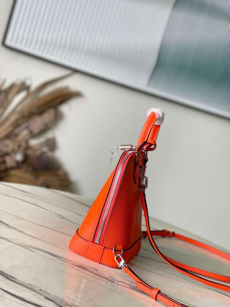 Louis Vuitton LV Alma Like Auth Backpack Orange Lock Silver 15x20x10cm