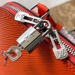 Louis Vuitton LV Alma Like Auth Backpack Orange Lock Silver 15x20x10cm