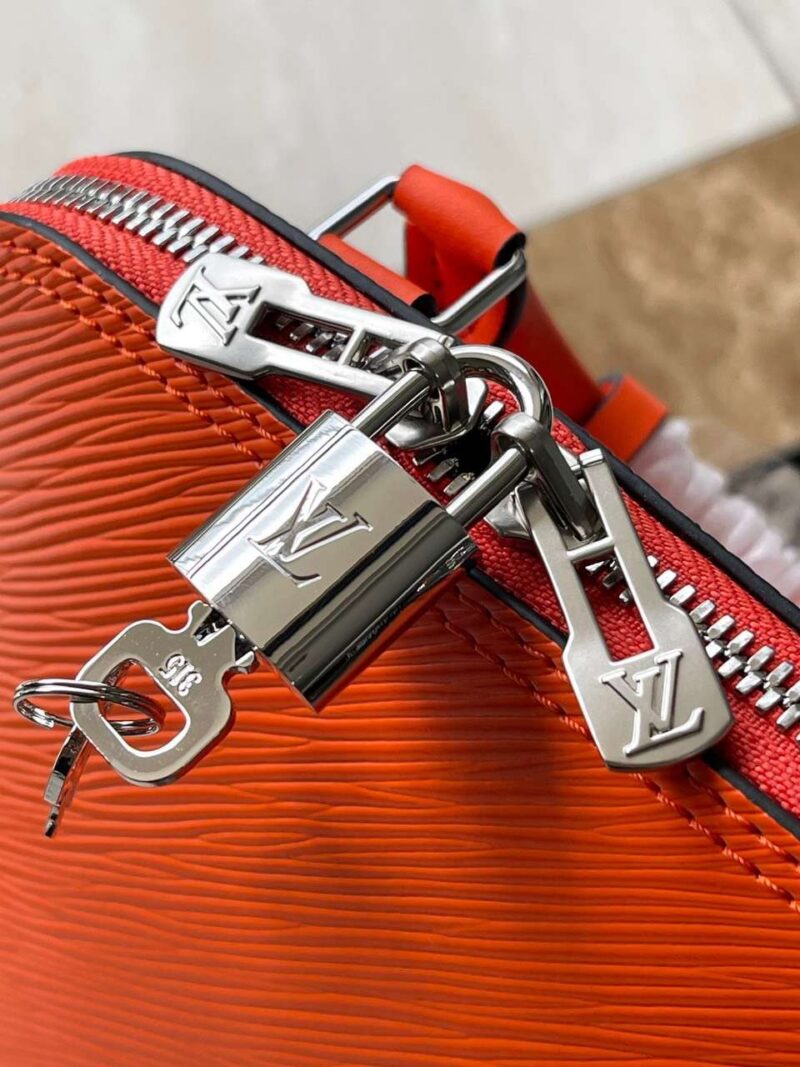 Louis Vuitton LV Alma Like Auth Backpack Orange Lock Silver 15x20x10cm