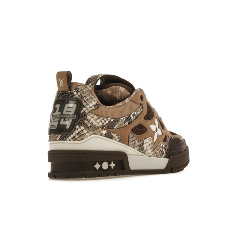 Brown-Snakeskin-3 Skate Sneaker