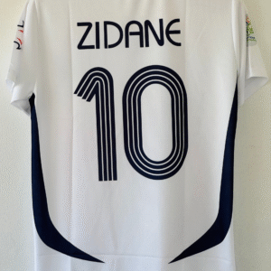 C5EE0CE3-3007-40D2-B44A-ECFB905DC95D 2006 France Retro Away Jersey - World Cup Final Zidane Edition embroidery