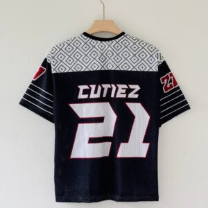 D6AA276E-13B0-4464-AFAE-A020EF8B8327 Beyond Convention – Five Sleeve T-Shirt in HoleFabric Material