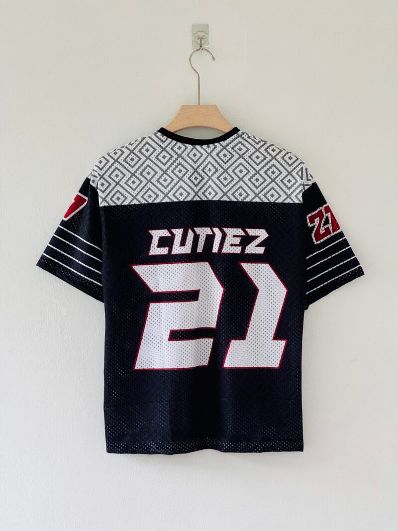 D6AA276E-13B0-4464-AFAE-A020EF8B8327 Beyond Convention – Five Sleeve T-Shirt in HoleFabric Material