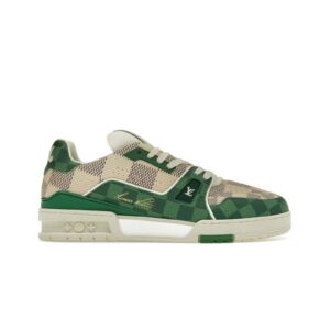 Damier-White-Green-1 Trainer