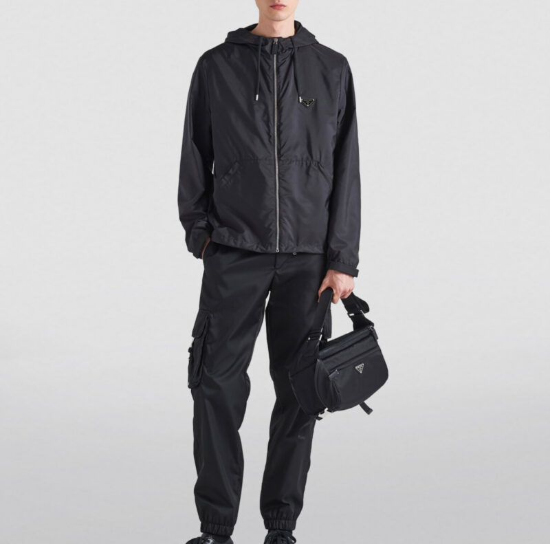 Replica Prada Black Re-Nylon Hooded Jacket