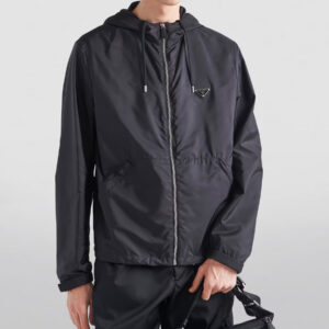 Replica Prada Black Re-Nylon Hooded Jacket