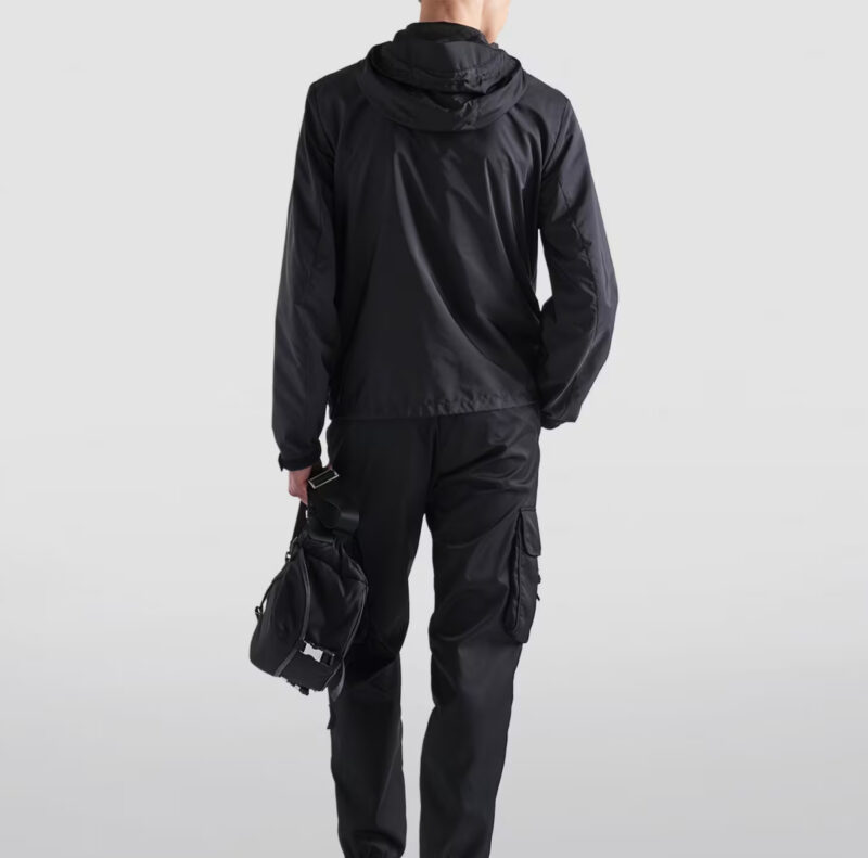 Replica Prada Black Re-Nylon Hooded Jacket