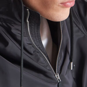 Replica Prada Black Re-Nylon Hooded Jacket
