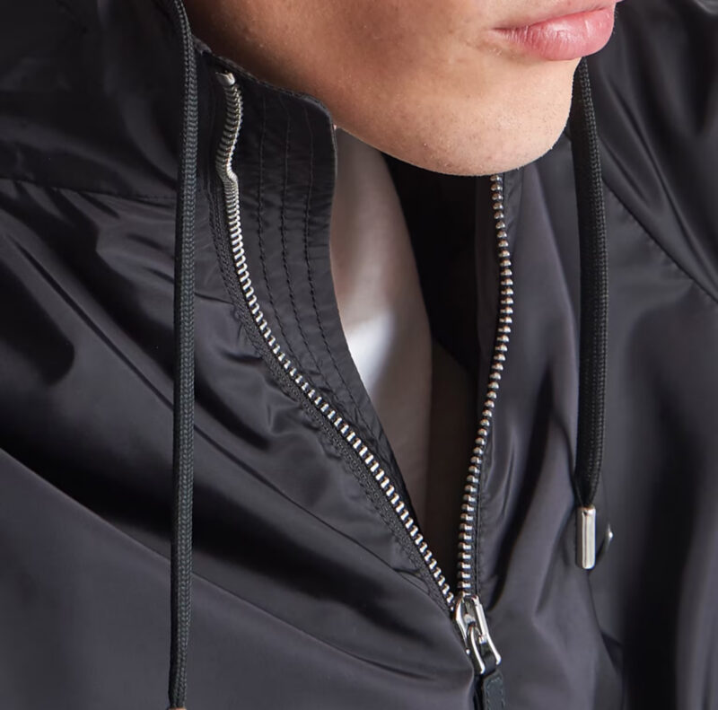 Replica Prada Black Re-Nylon Hooded Jacket