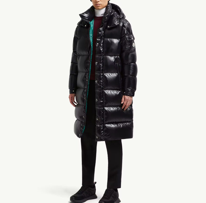 Replica Moncler Hanoverian Hooded Square-Quilted Long Down Jacket