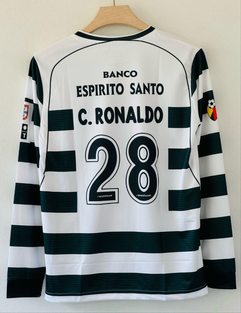 2001-02 Sporting CP Home Jersey – Cristiano Ronaldo Full Sleeve Embroidery Edition