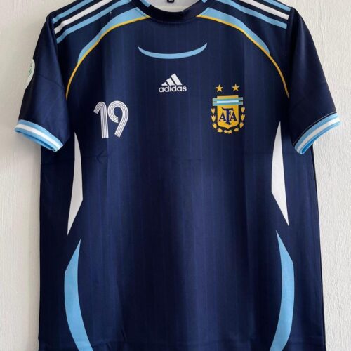 Argentina 2006 World Cup Lionel Messi Retro Jersey embroidery