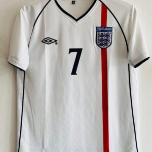 2001-02 England Home Jersey - David Beckham Embroidered Edition