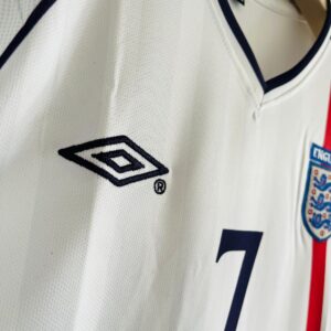 2001-02 England Home Jersey - David Beckham Embroidered Edition