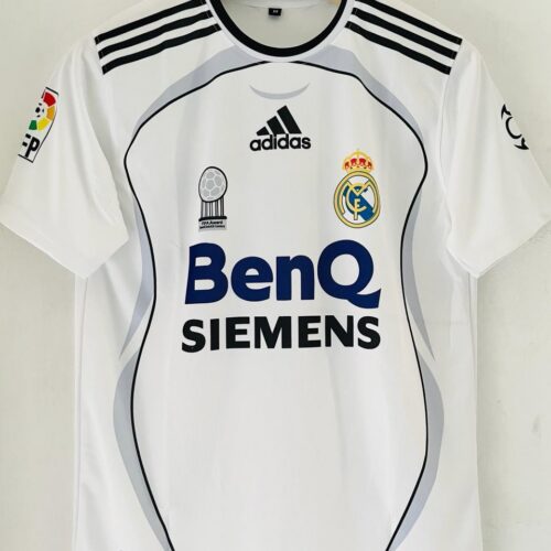 Celebrate Beckham’s Elegance with the 2006-07 Real Madrid Home Jersey-Embroidered