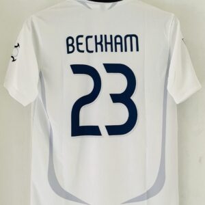 Celebrate Beckham’s Elegance with the 2006-07 Real Madrid Home Jersey-Embroidered