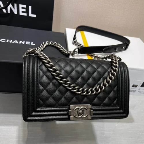 IMG_0022 Chanel Boy Black Sliver Hardware Woman’s 20cm