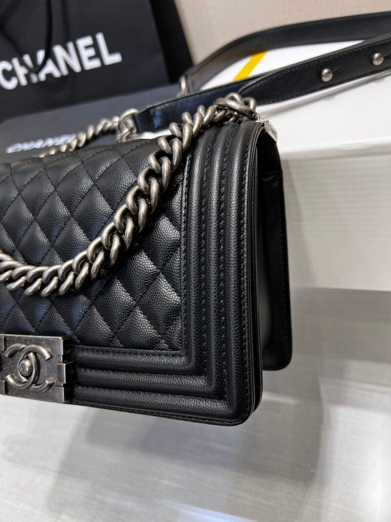 Chanel Boy Black Sliver Hardware Woman’s 20cm
